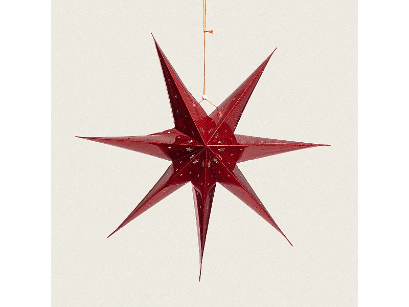 Etoile LED Papier à Piles 60 cm Merhba Rouge