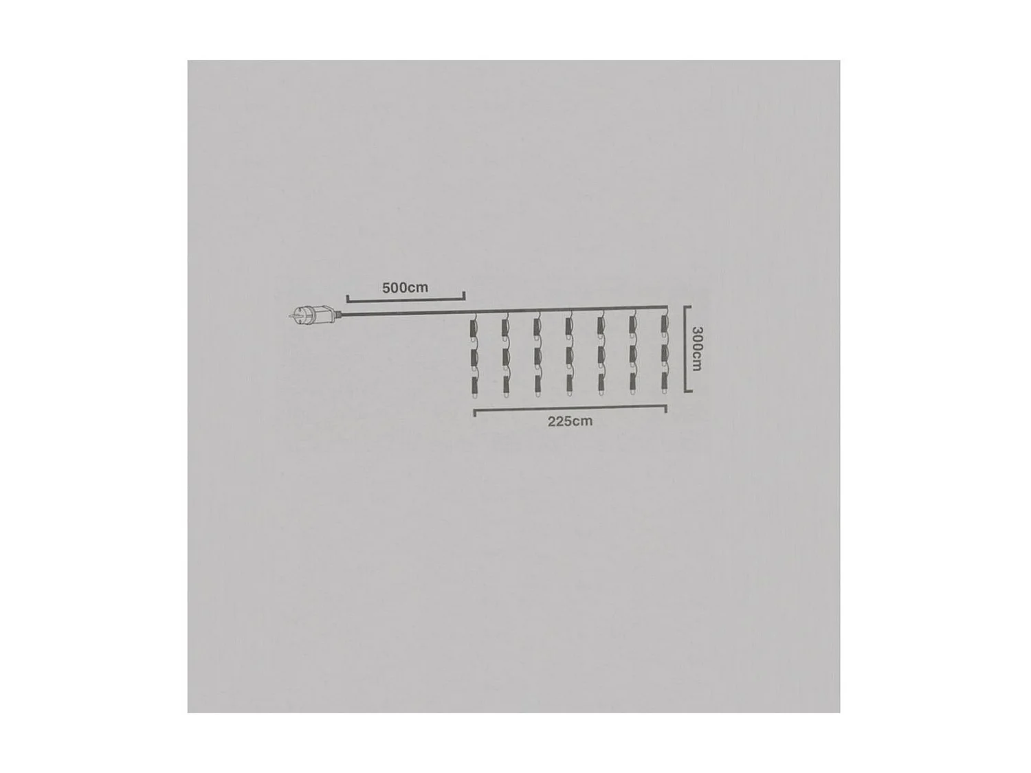 Rideau Guirlande LED Transparent Extérieur 480LEDS 2m Blanc Chaud 2700K