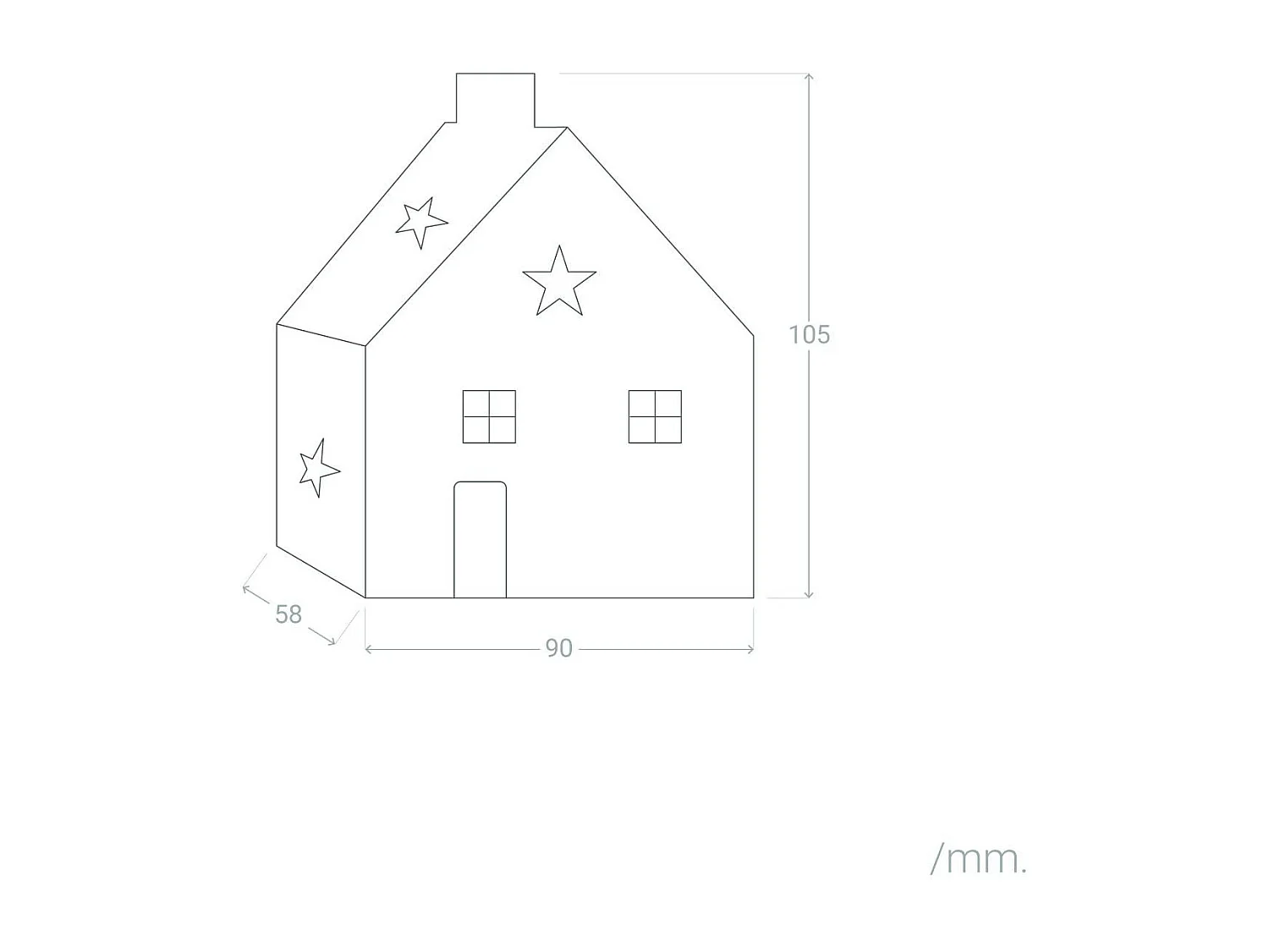 Casetta Natalizia LED Ceramica a Pile Bianca Bianco