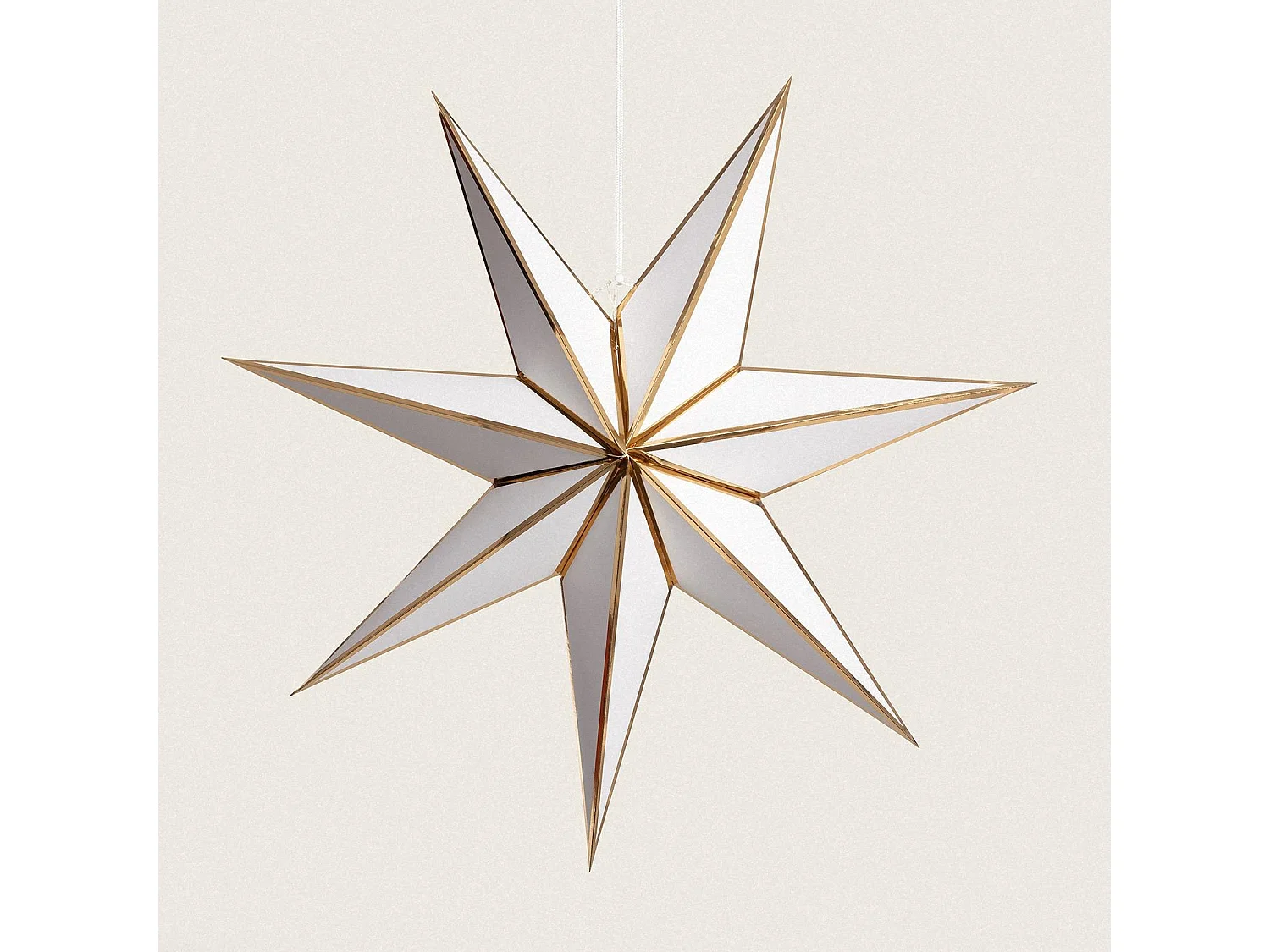 Stella di carta LED a Pile Rigel Bianco - Oro