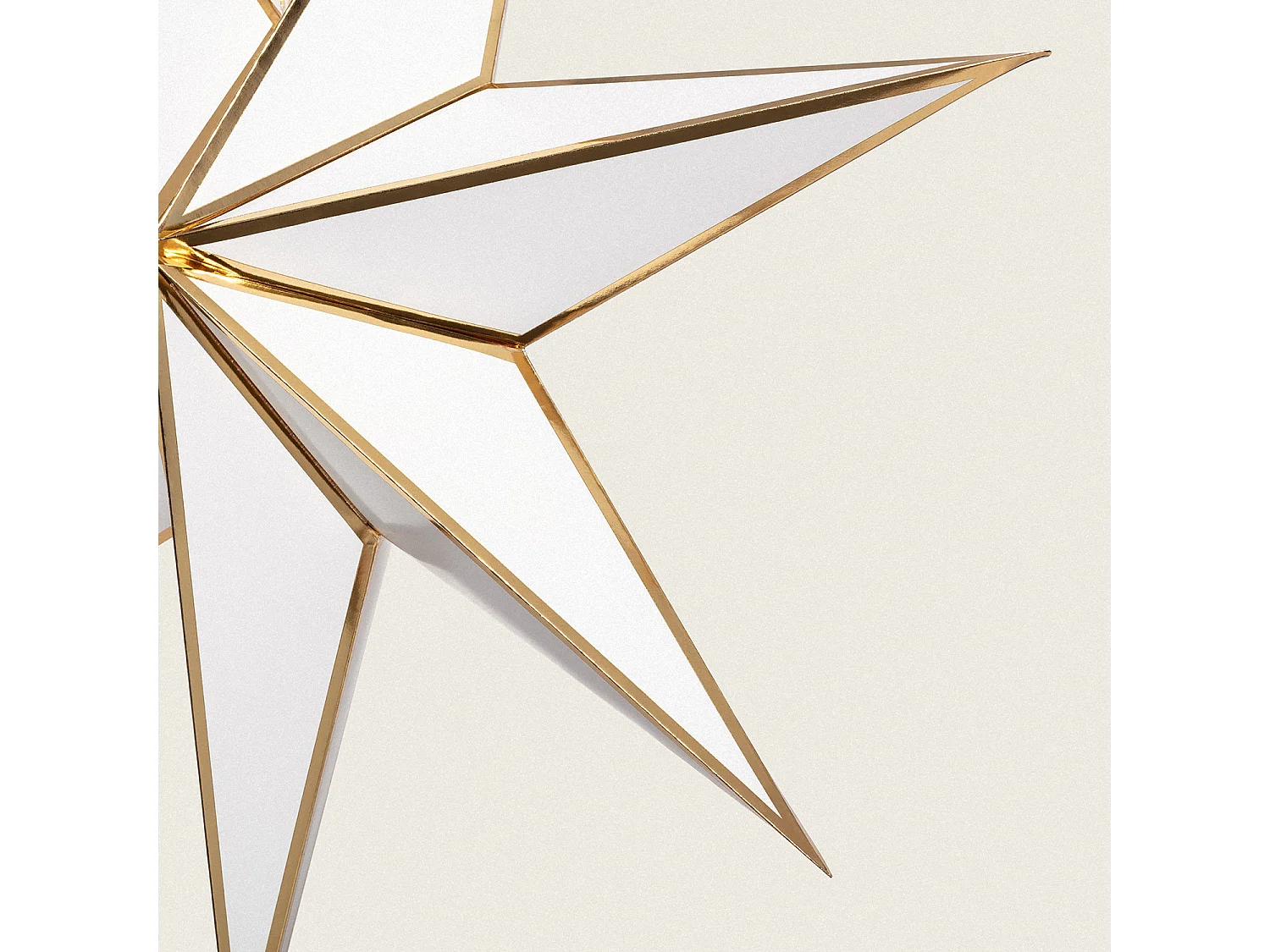 Stella di carta LED a Pile Rigel Bianco - Oro