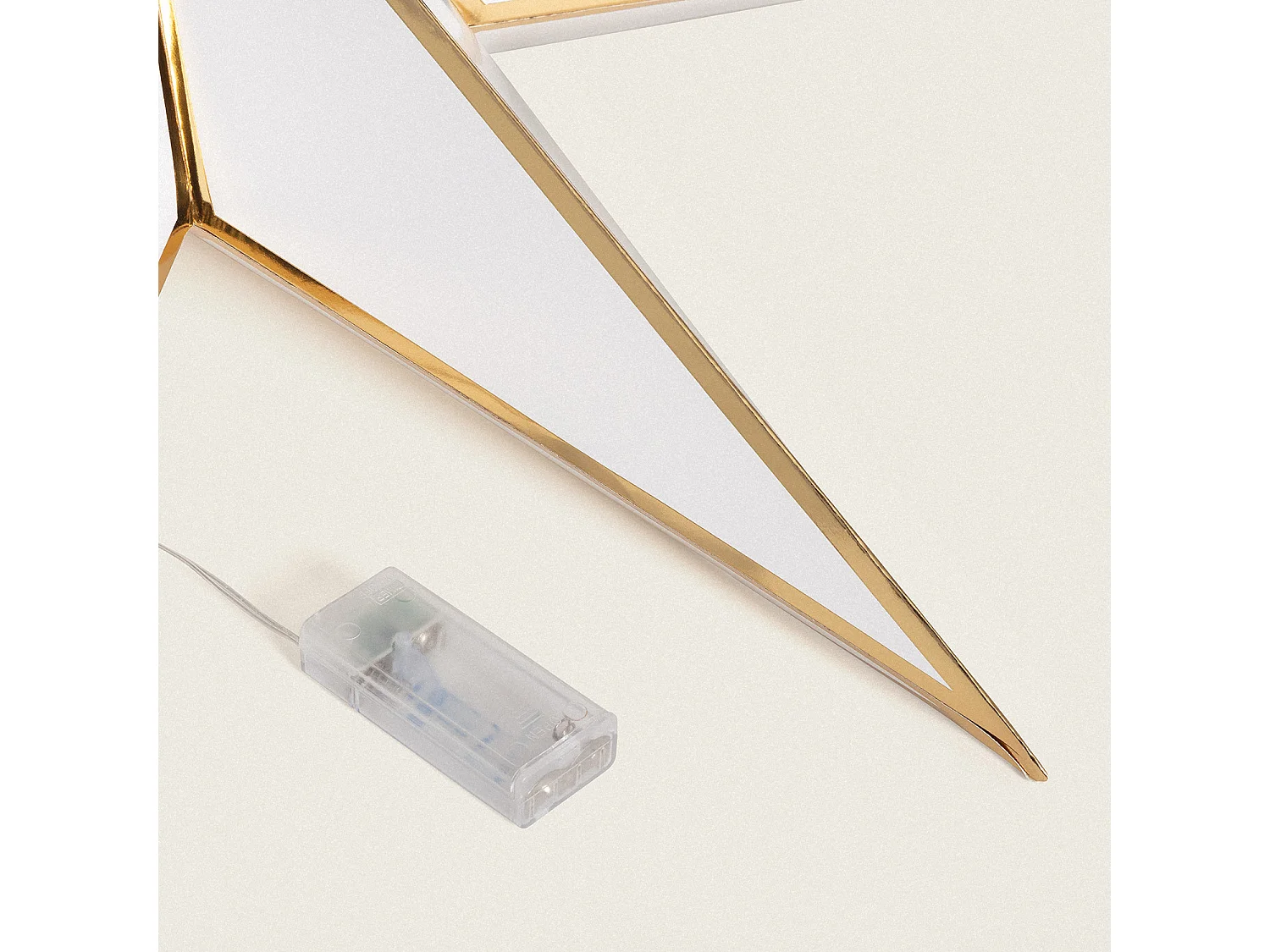 Stella di carta LED a Pile Rigel Bianco - Oro