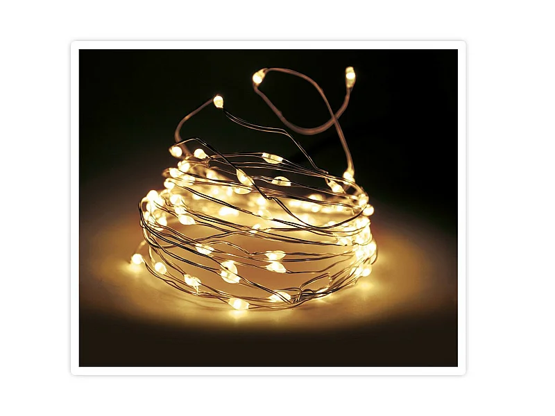 Ledkia Guirlande LED Fil de Fer à Piles Blanc Chaud 1m