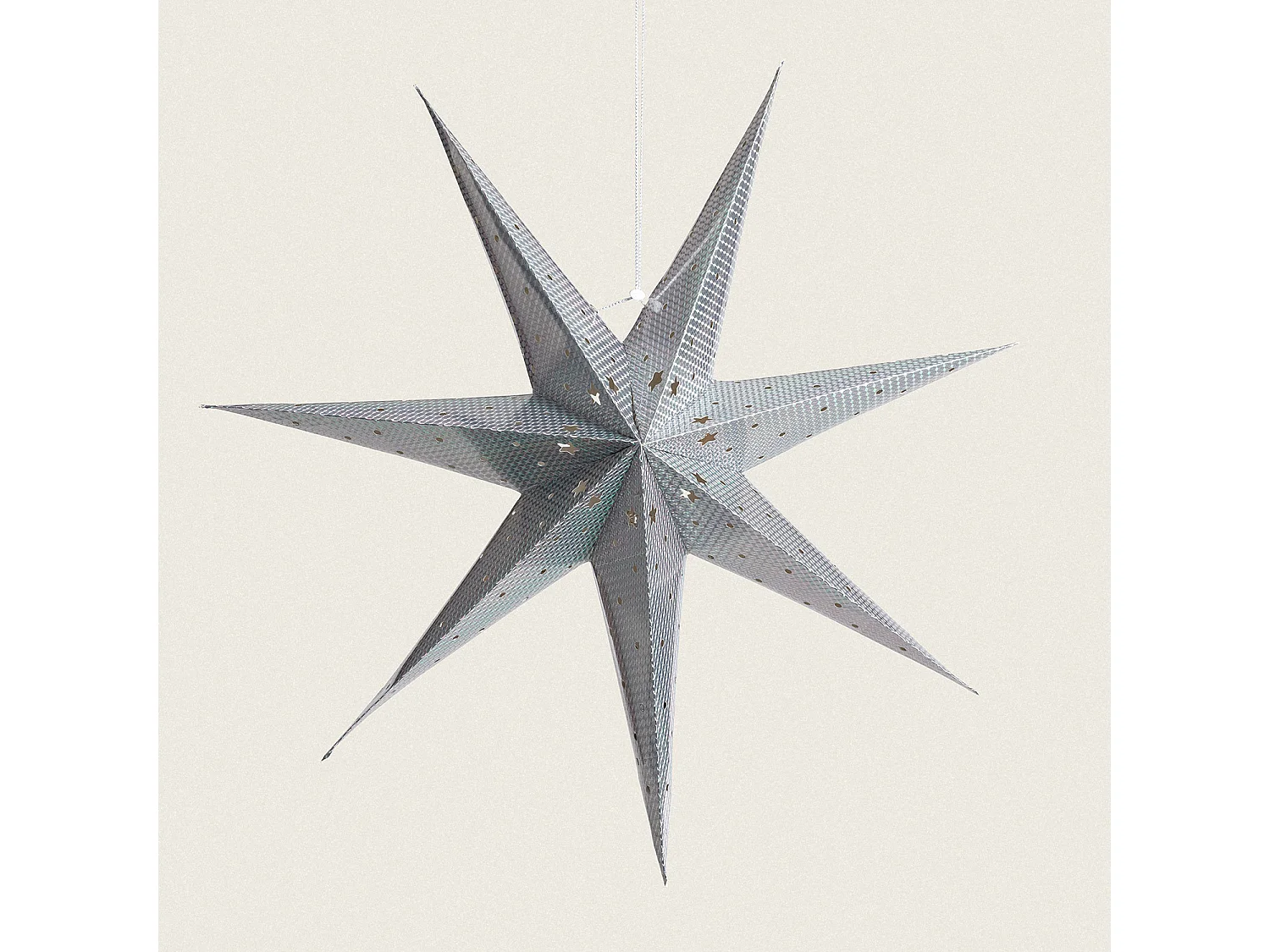 Etoile LED Papier à Piles 60 cm Merhba Argent