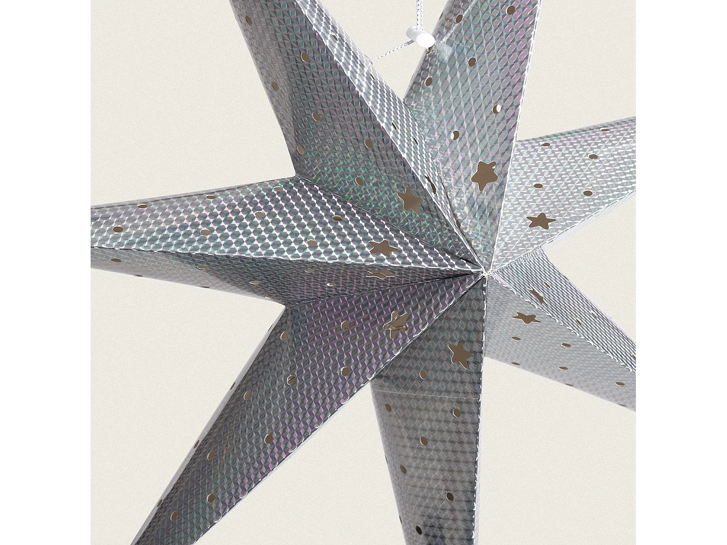 Etoile LED Papier à Piles 60 cm Merhba Argent