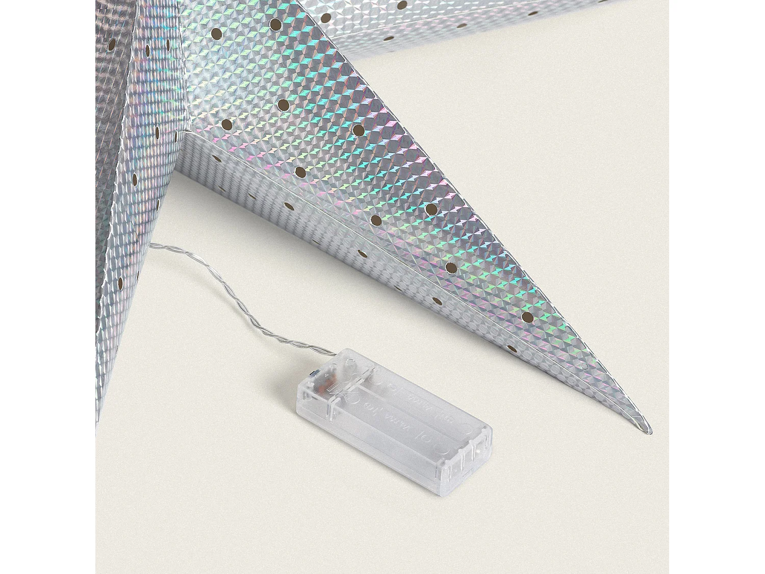 Etoile LED Papier à Piles 60 cm Merhba Argent