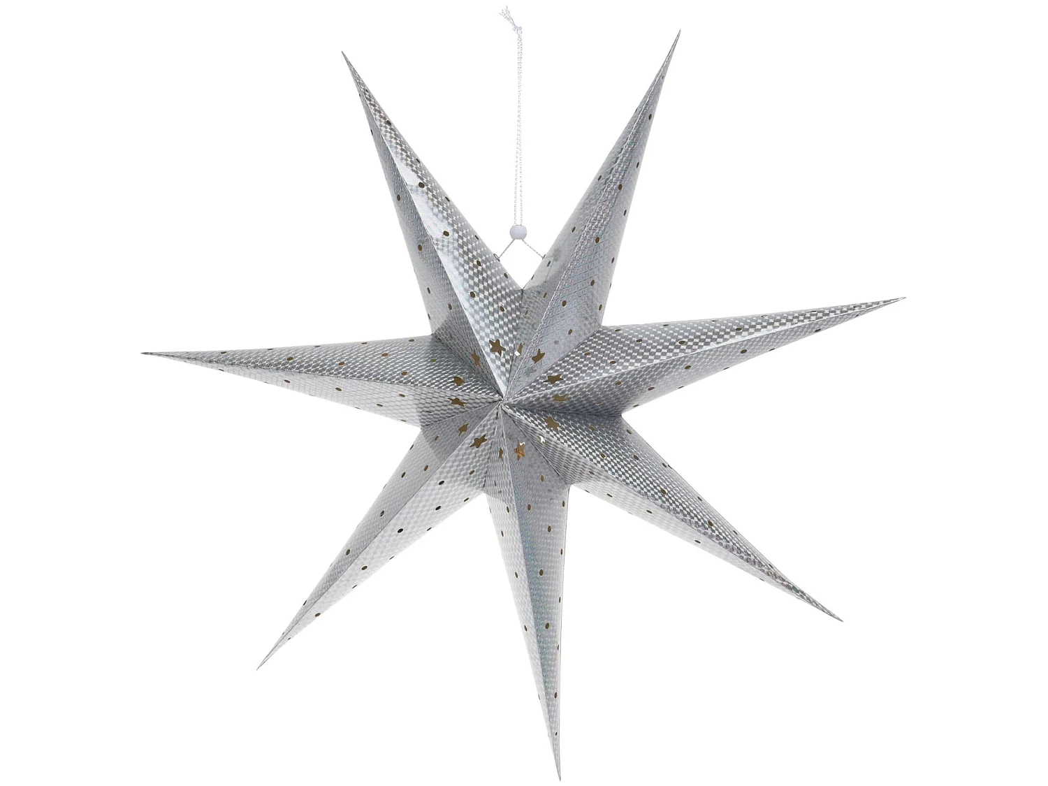 Etoile LED Papier à Piles 60 cm Merhba Argent