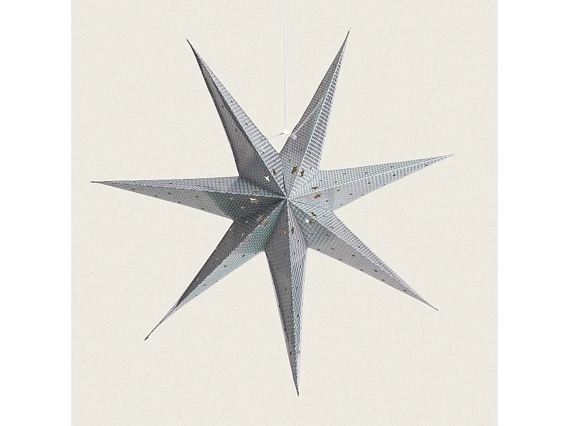 Etoile LED Papier à Piles 60 cm Merhba Argent