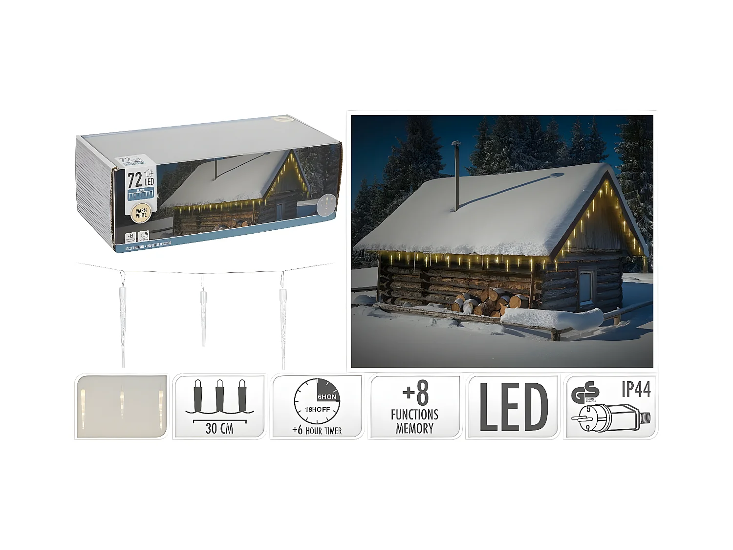 Cadena de Luces LED Exterior Blanco Cálido 7m Blanco Cálido 2700K