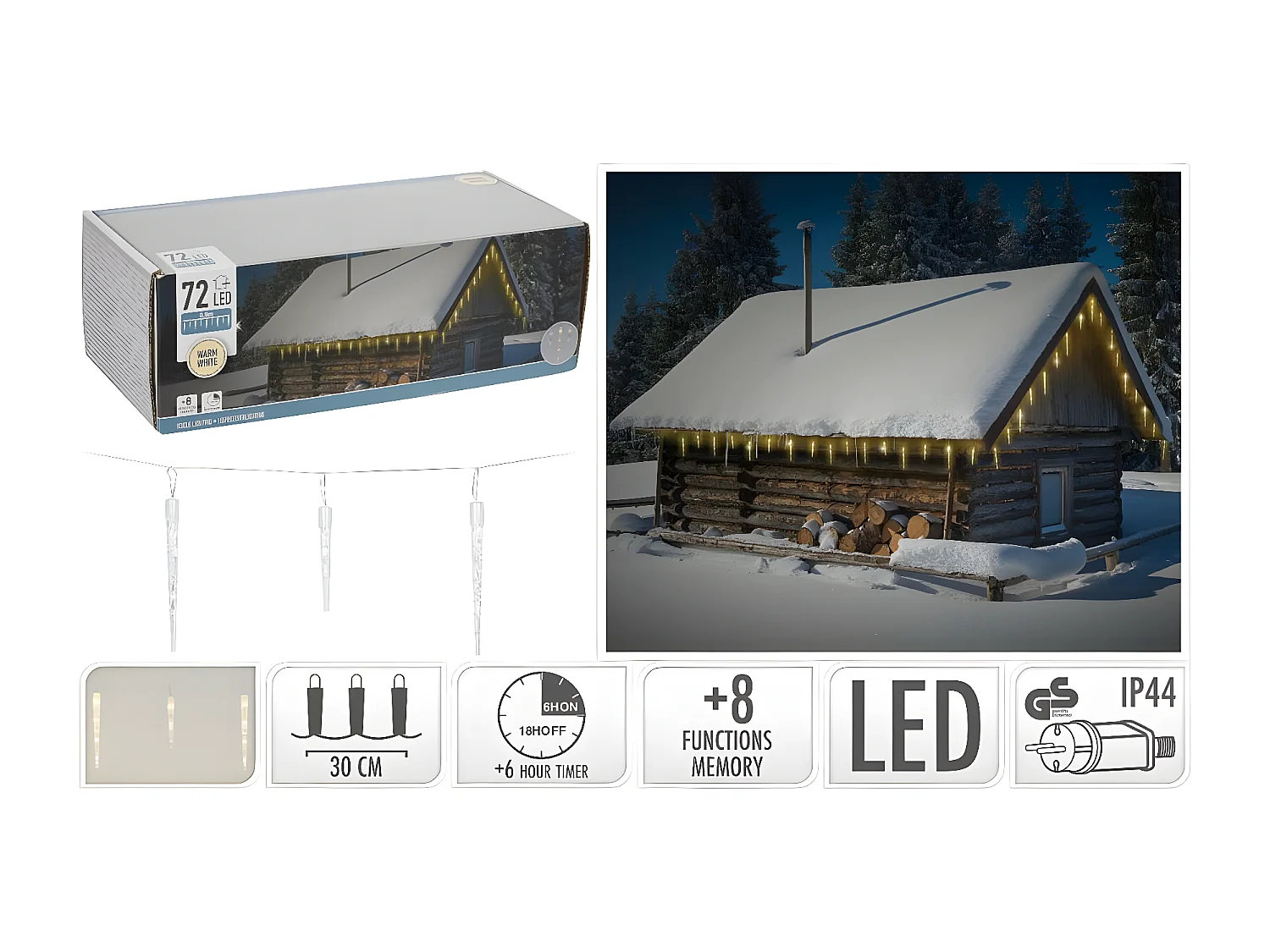 Stringa Luminosa LED per Esterni Bianca Calda da 7m Bianco Caldo 2700K