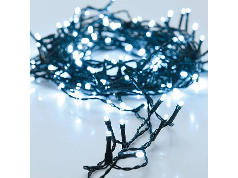 Ghirlanda da Esterno LED 14m Cavo Nero Bianco Freddo Grappolo Bianco Freddo 5000K