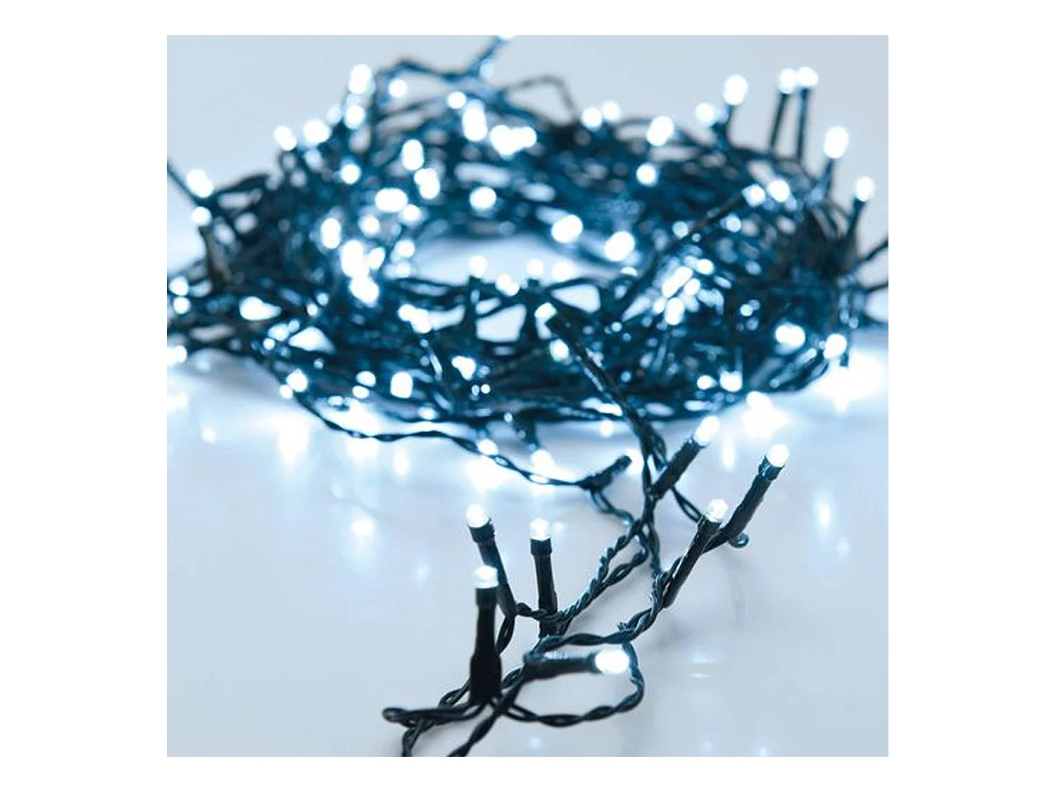 Ghirlanda da Esterno LED 14m Cavo Nero Bianco Freddo Grappolo Bianco Freddo 5000K