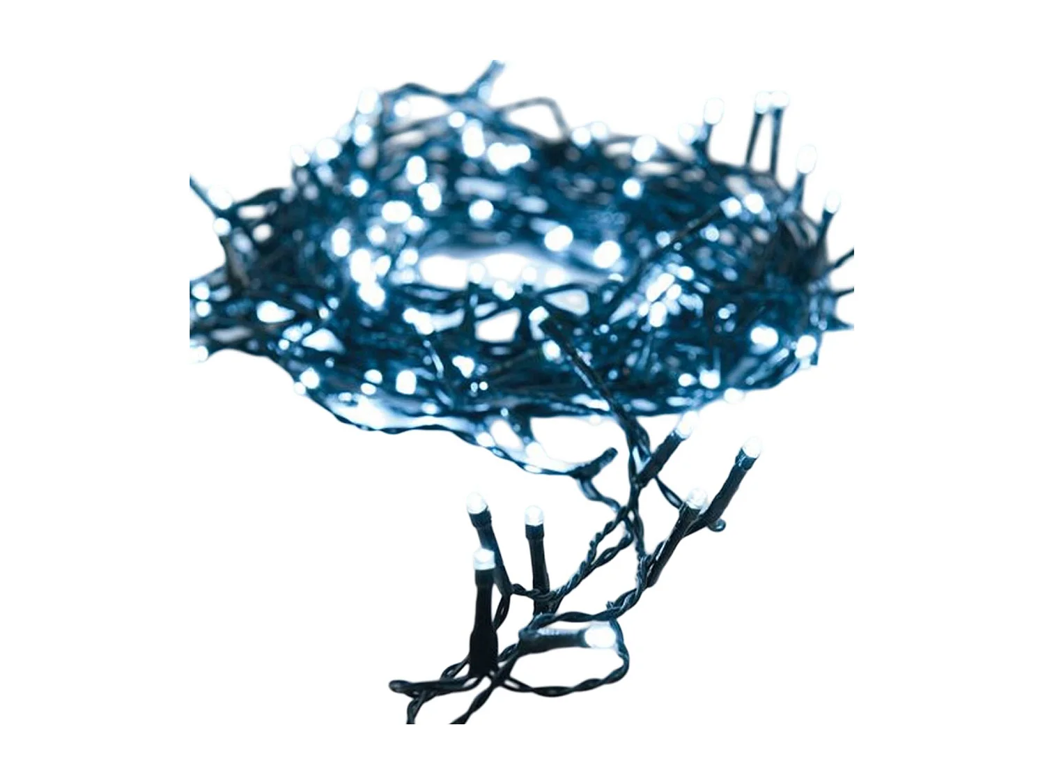 Ghirlanda da Esterno LED 14m Cavo Nero Bianco Freddo Grappolo Bianco Freddo 5000K