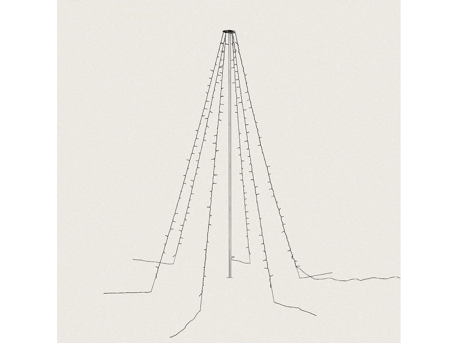 Rideau Guirlande LED Extérieur pour Arbre 8 m Blanc Chaud 2700K