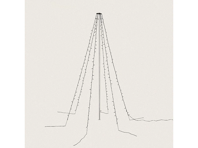 Rideau Guirlande LED Extérieur pour Arbre 8 m Blanc Chaud 2700K