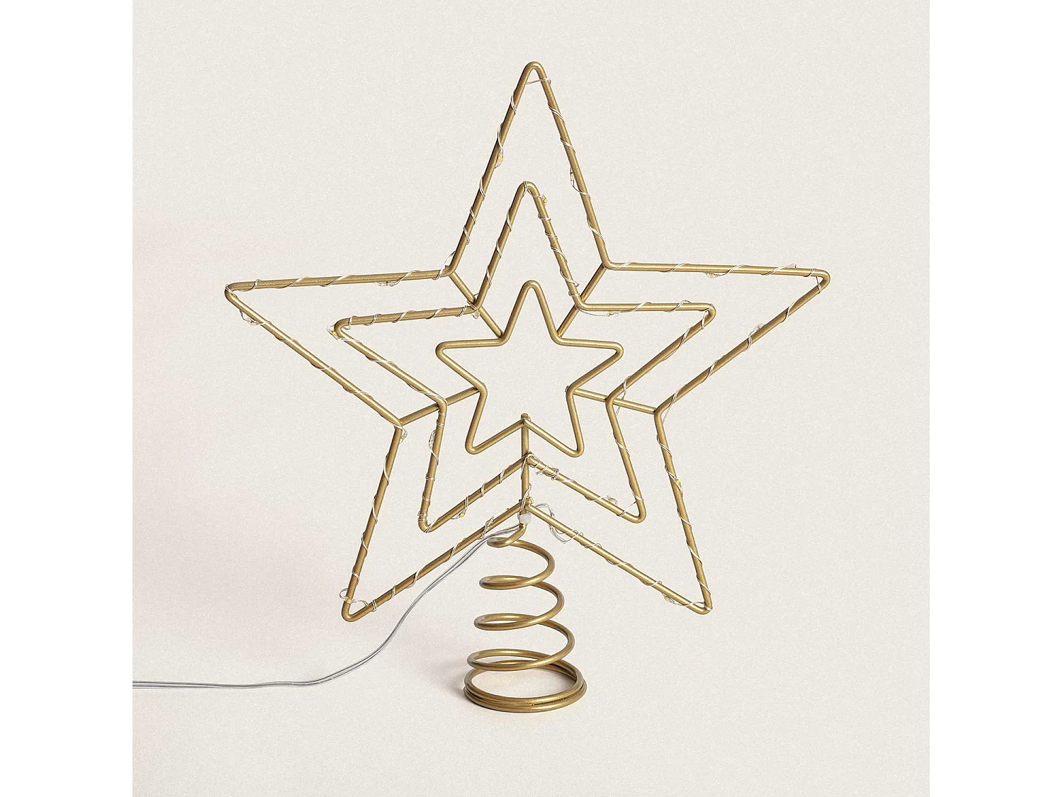 Estrella LED para Árbol de Navidad Metal con Batería Jaione Dorado