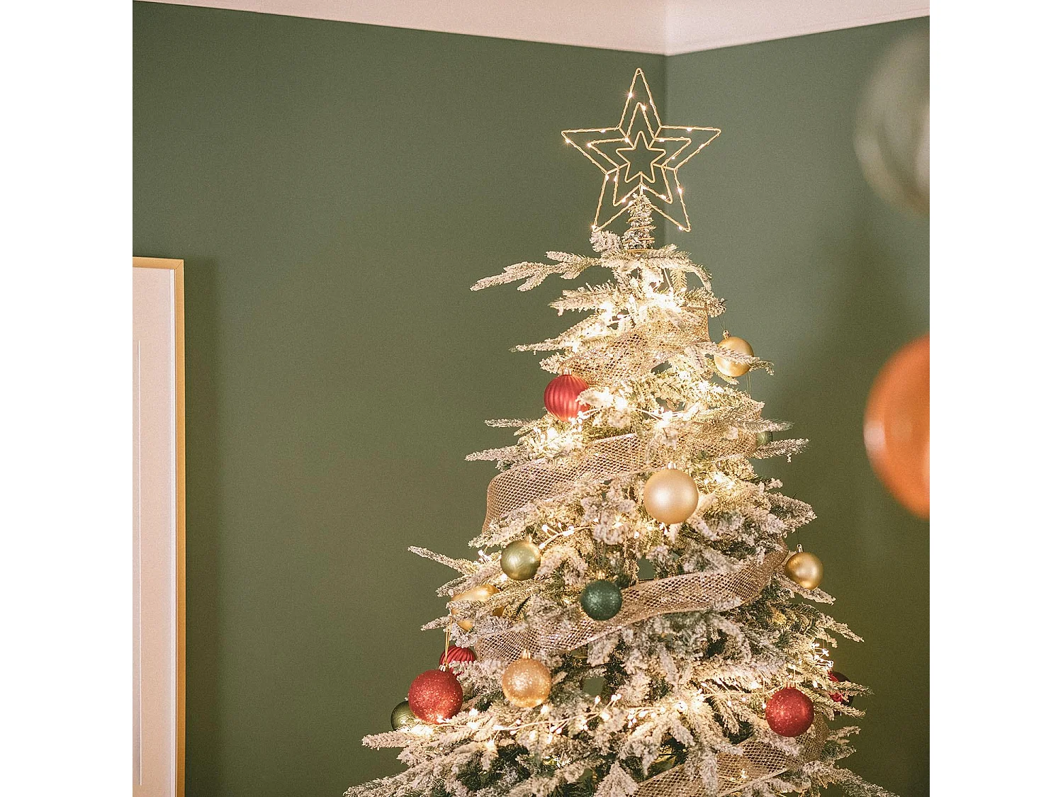 Estrella LED para Árbol de Navidad Metal con Batería Jaione Dorado