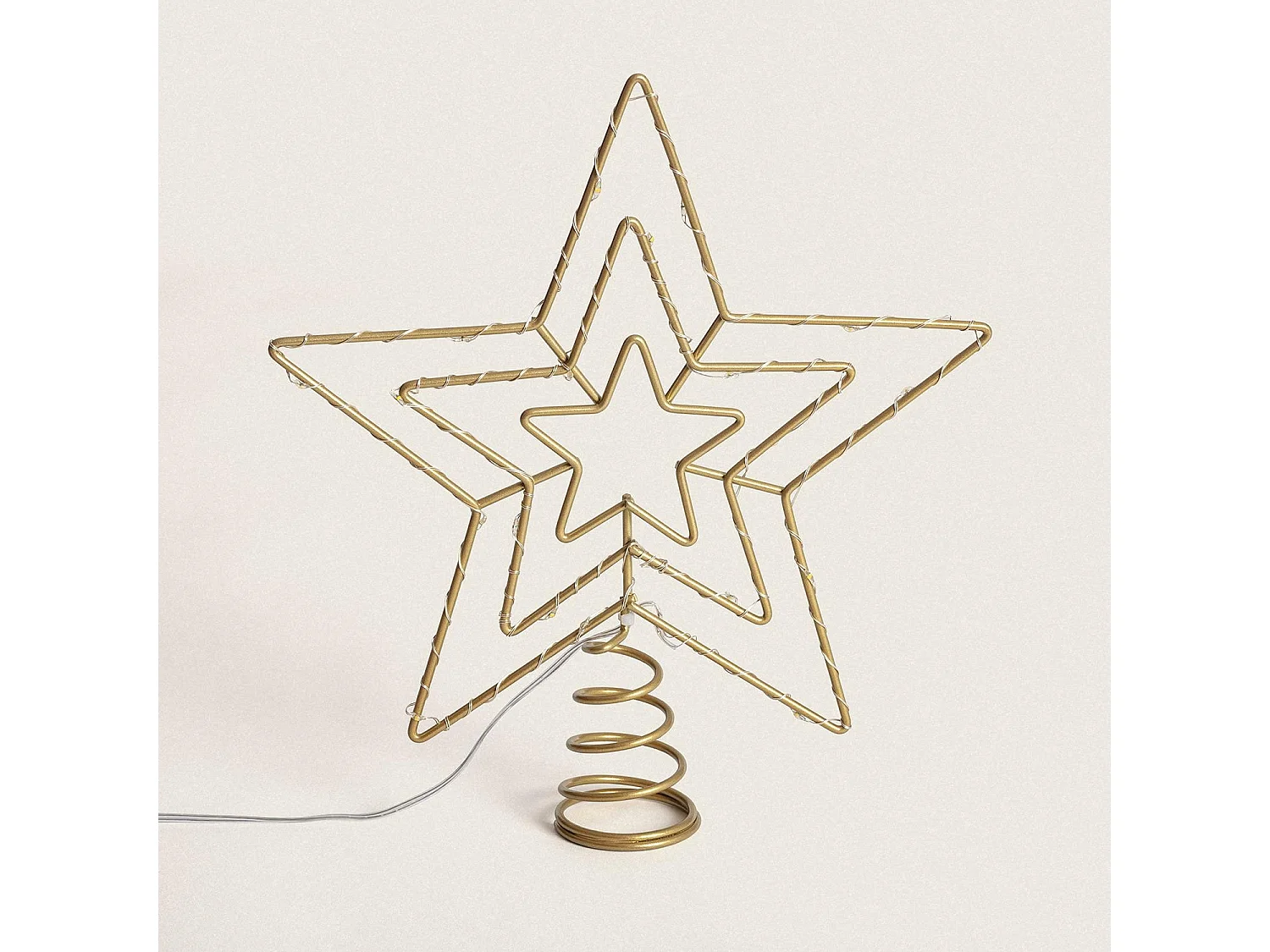 Estrella LED para Árbol de Navidad Metal con Batería Jaione Dorado