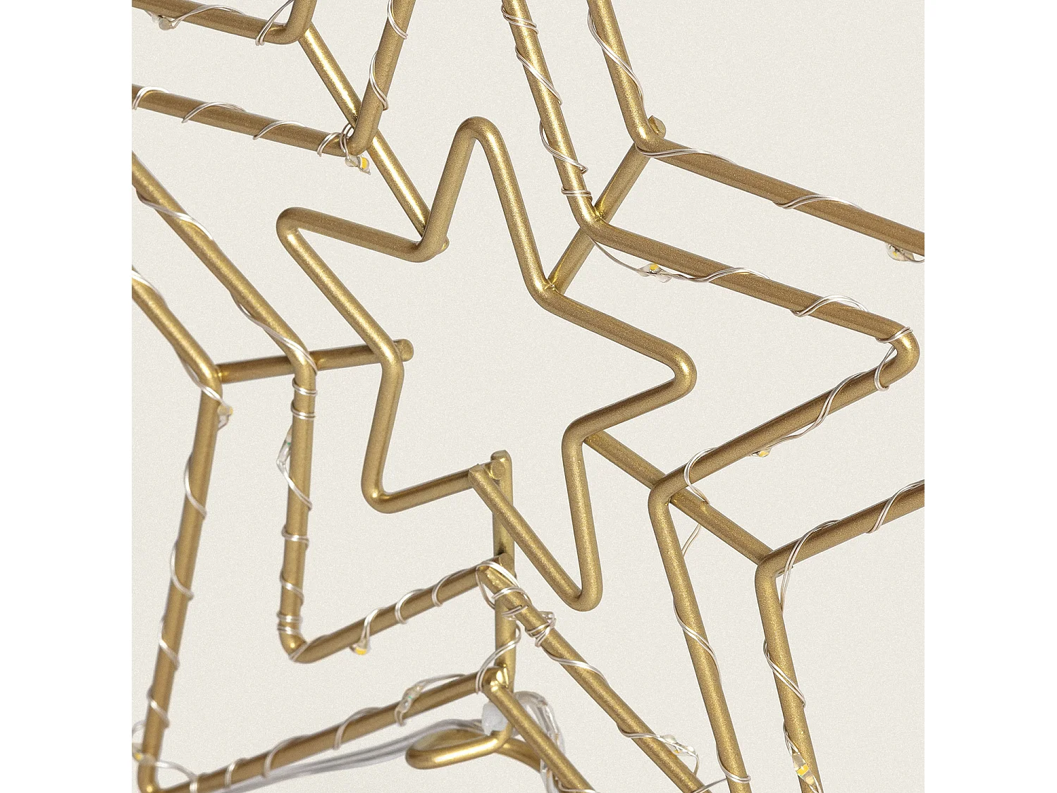 Estrella LED para Árbol de Navidad Metal con Batería Jaione Dorado