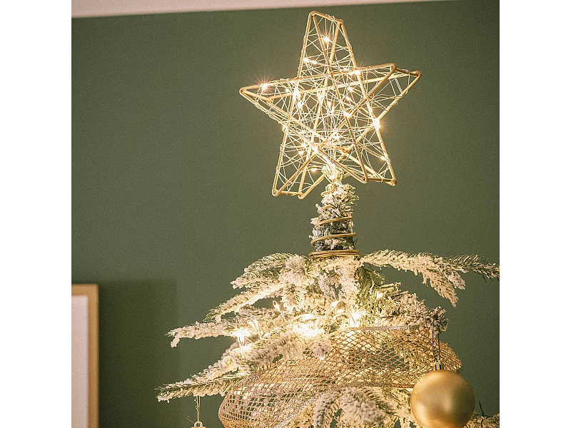 Estrella LED para Árbol de Navidad Metal con Batería Bellen Dorado