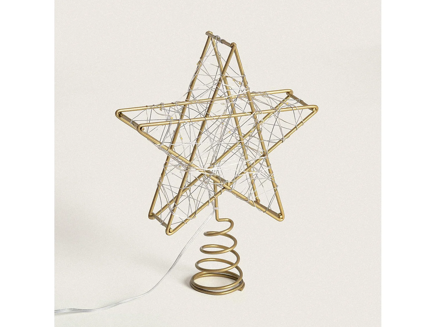 Étoile LED Métal pour  Sapin de Noël à Piles Bellen Doré