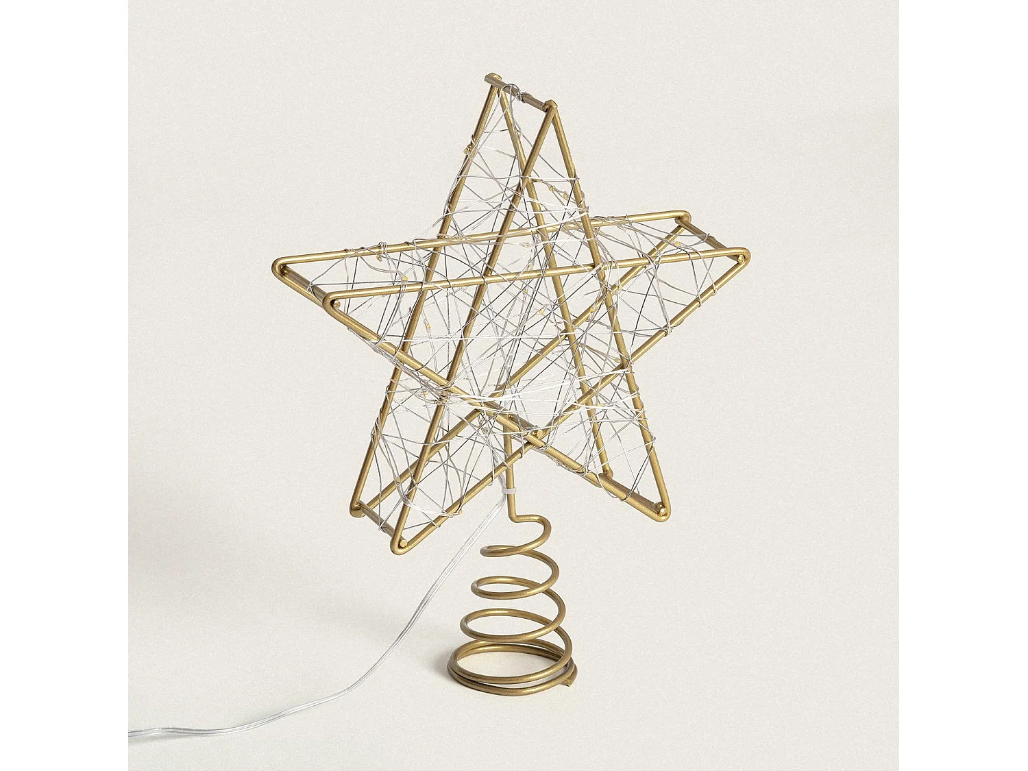 Étoile LED Métal pour  Sapin de Noël à Piles Bellen Doré