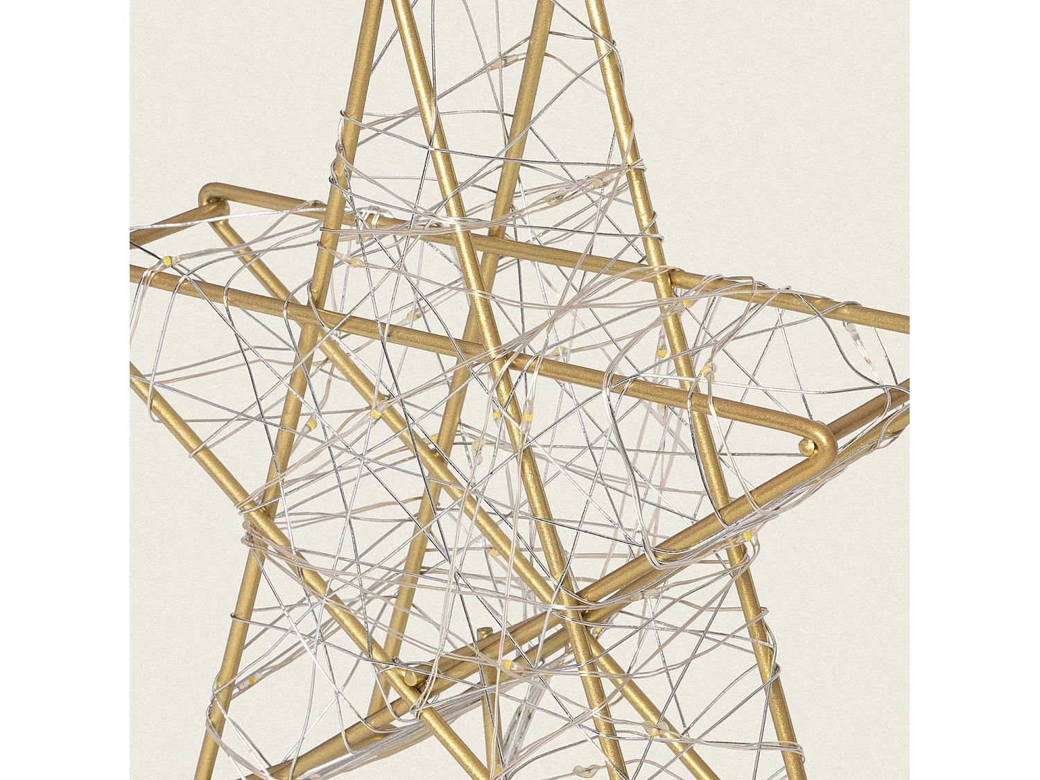 Étoile LED Métal pour  Sapin de Noël à Piles Bellen Doré