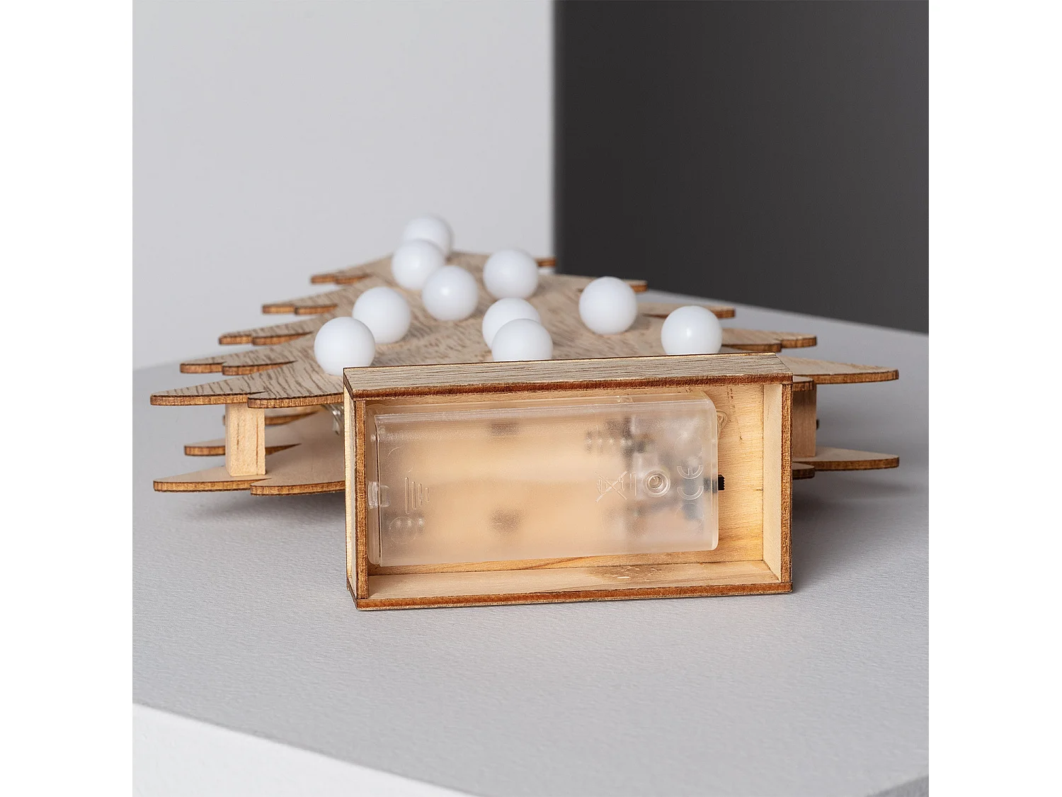 Sapin de Noël LED Wood à Piles Naturel