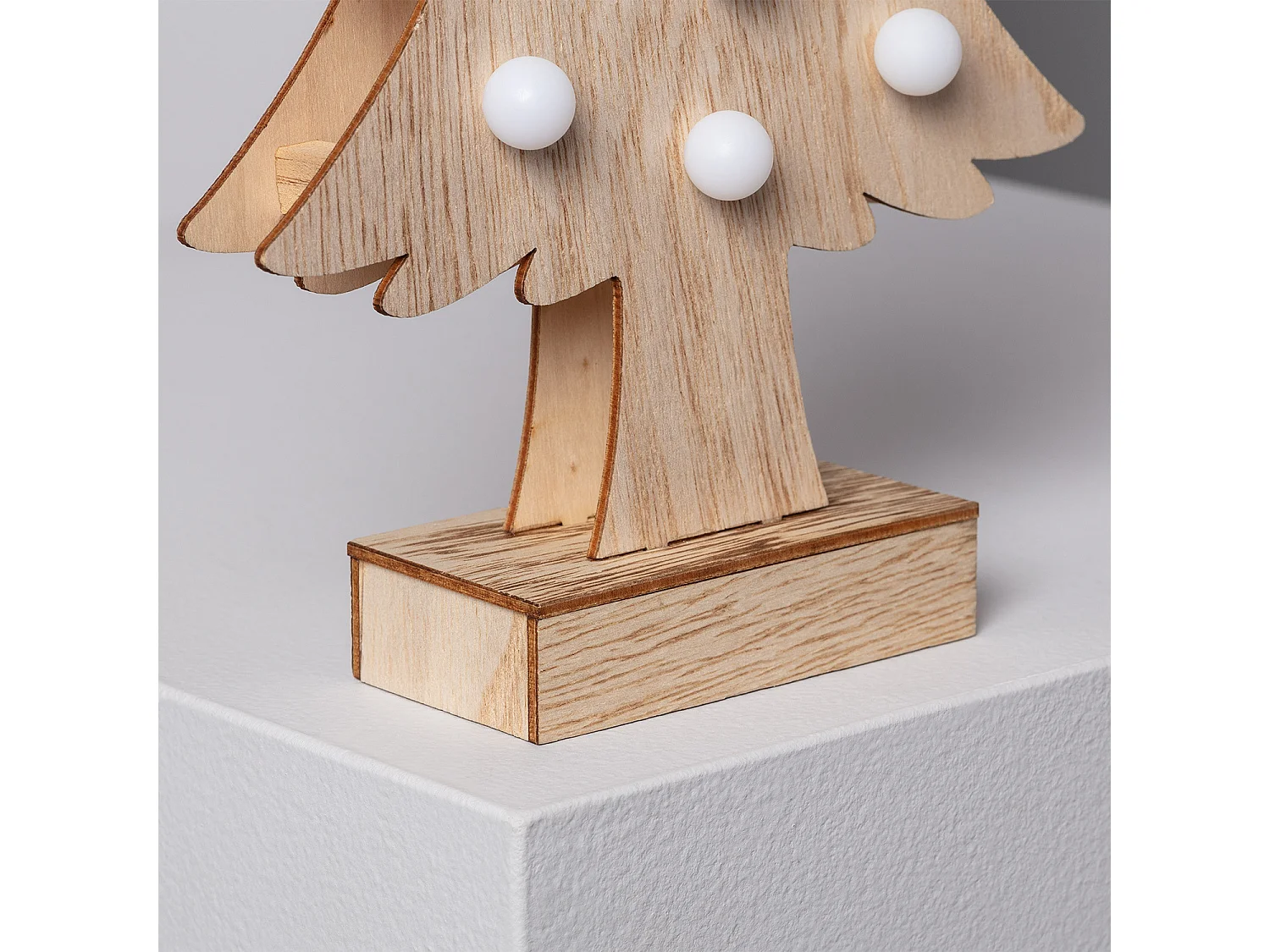 Sapin de Noël LED Wood à Piles Naturel