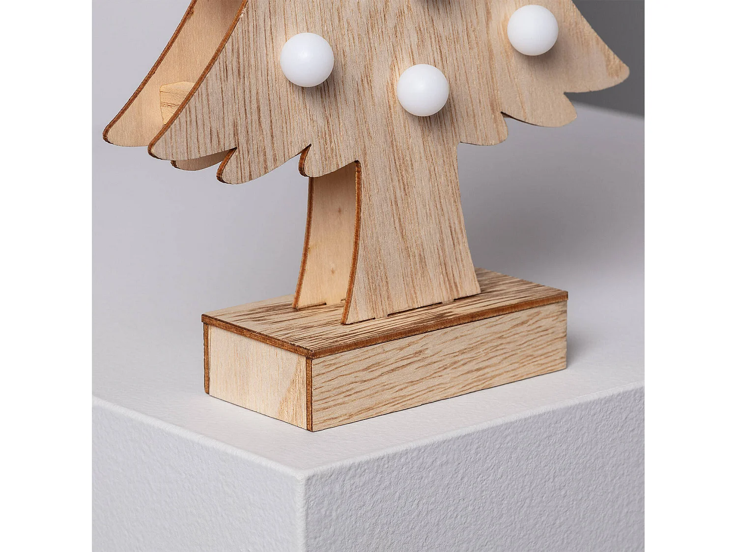 Sapin de Noël LED Wood à Piles Naturel