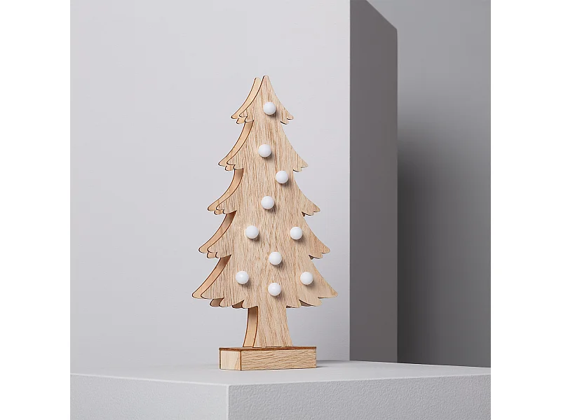 Sapin de Noël LED Wood à Piles Naturel