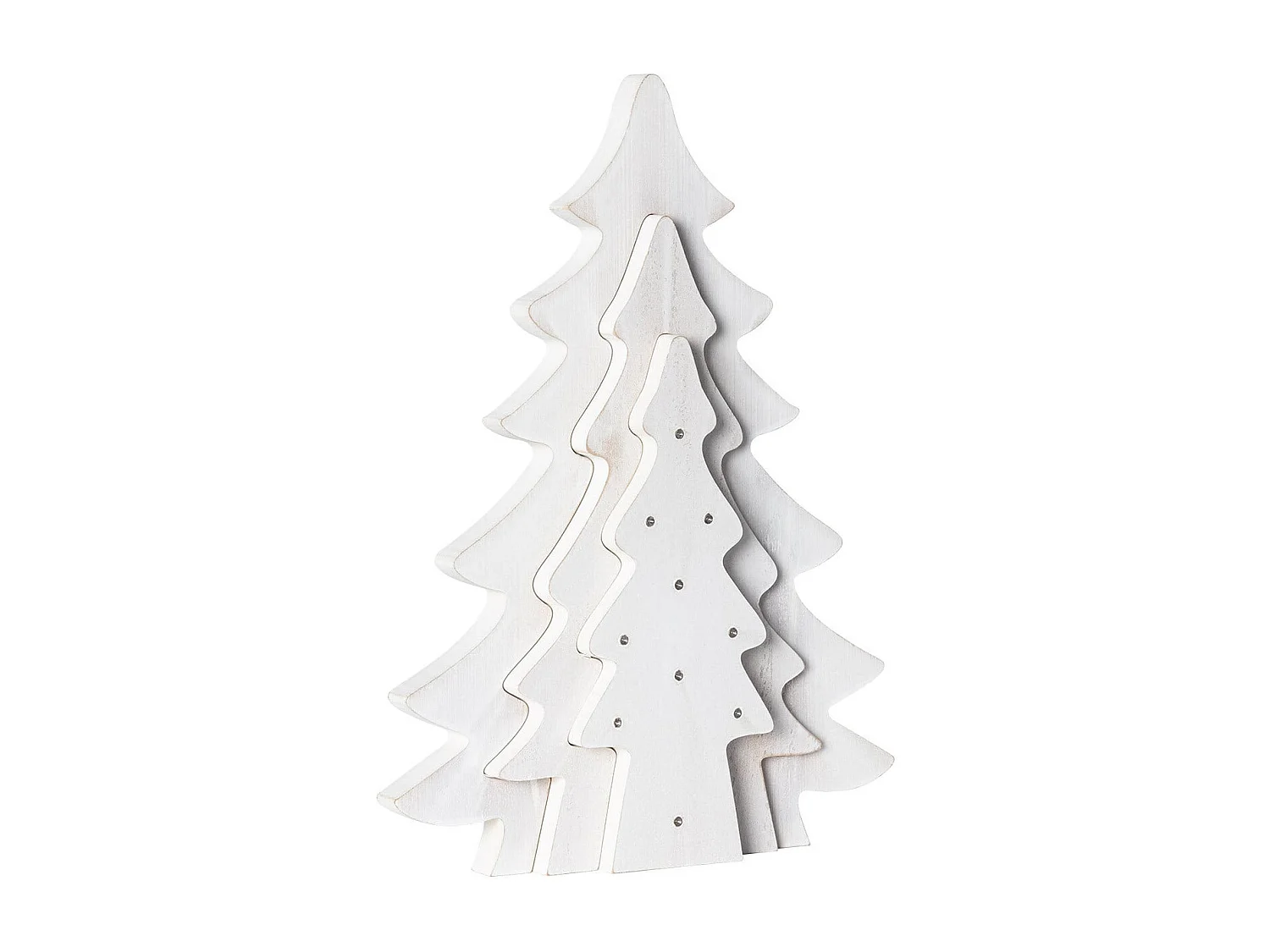 Albero di Natale LED Legno a Pile Kolm Bianco