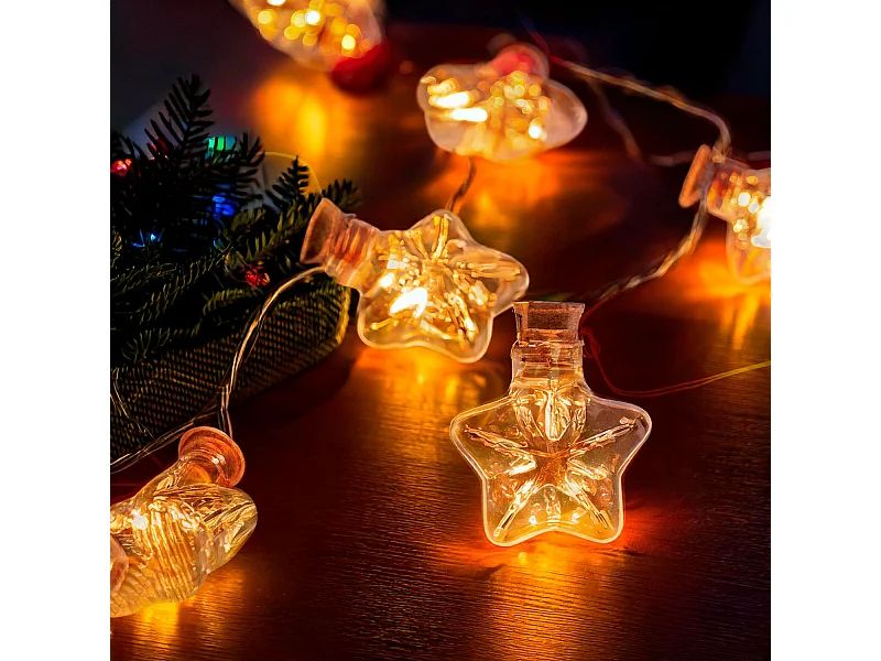 Guirnalda LED Estrellas con Batería Heryt 2700K Blanco Cálido