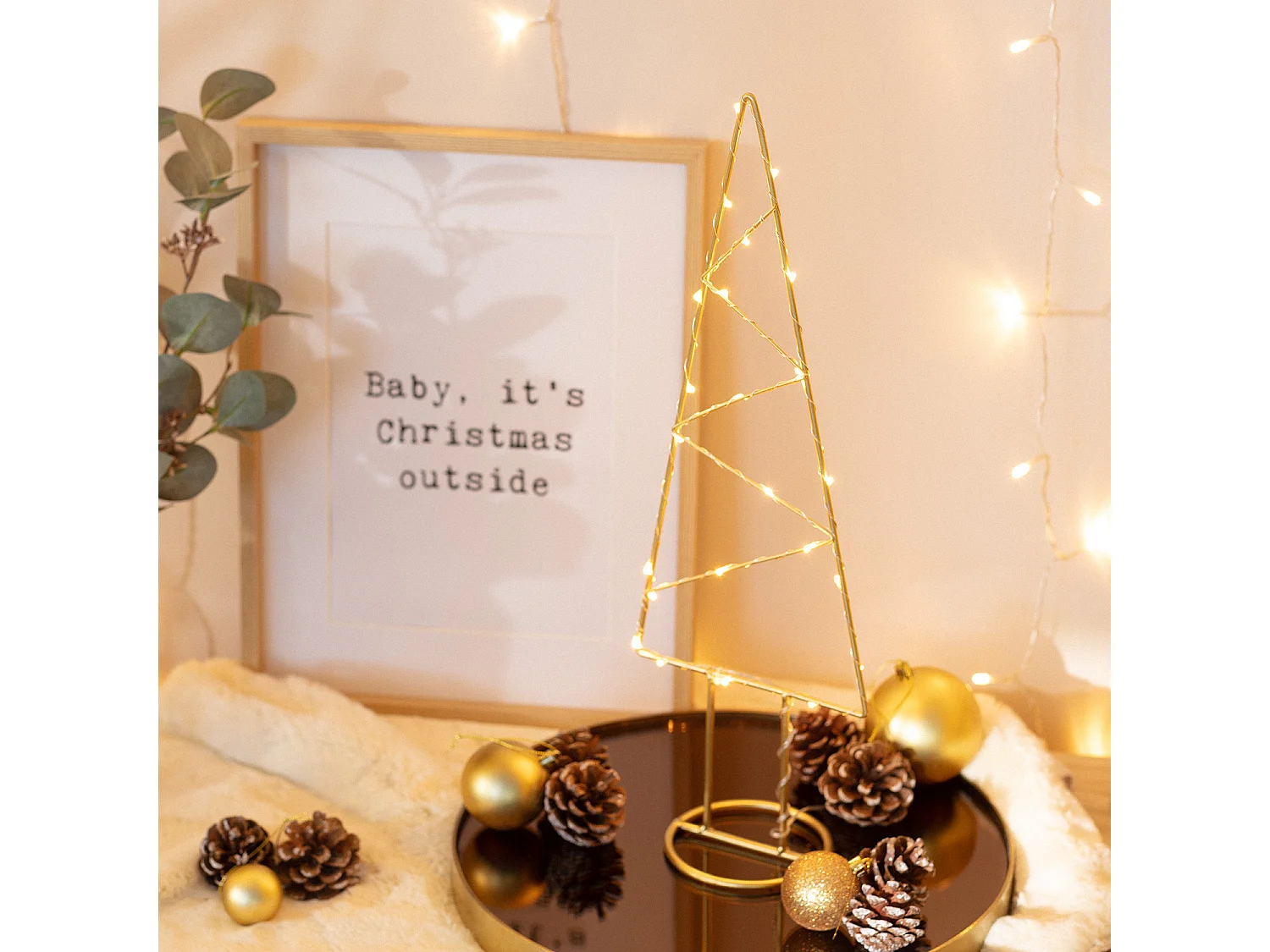 Albero di Natale LED Slim Oro