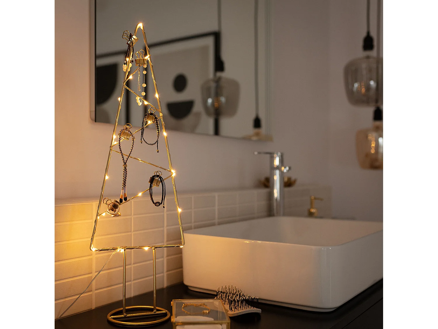 Albero di Natale LED Slim Oro