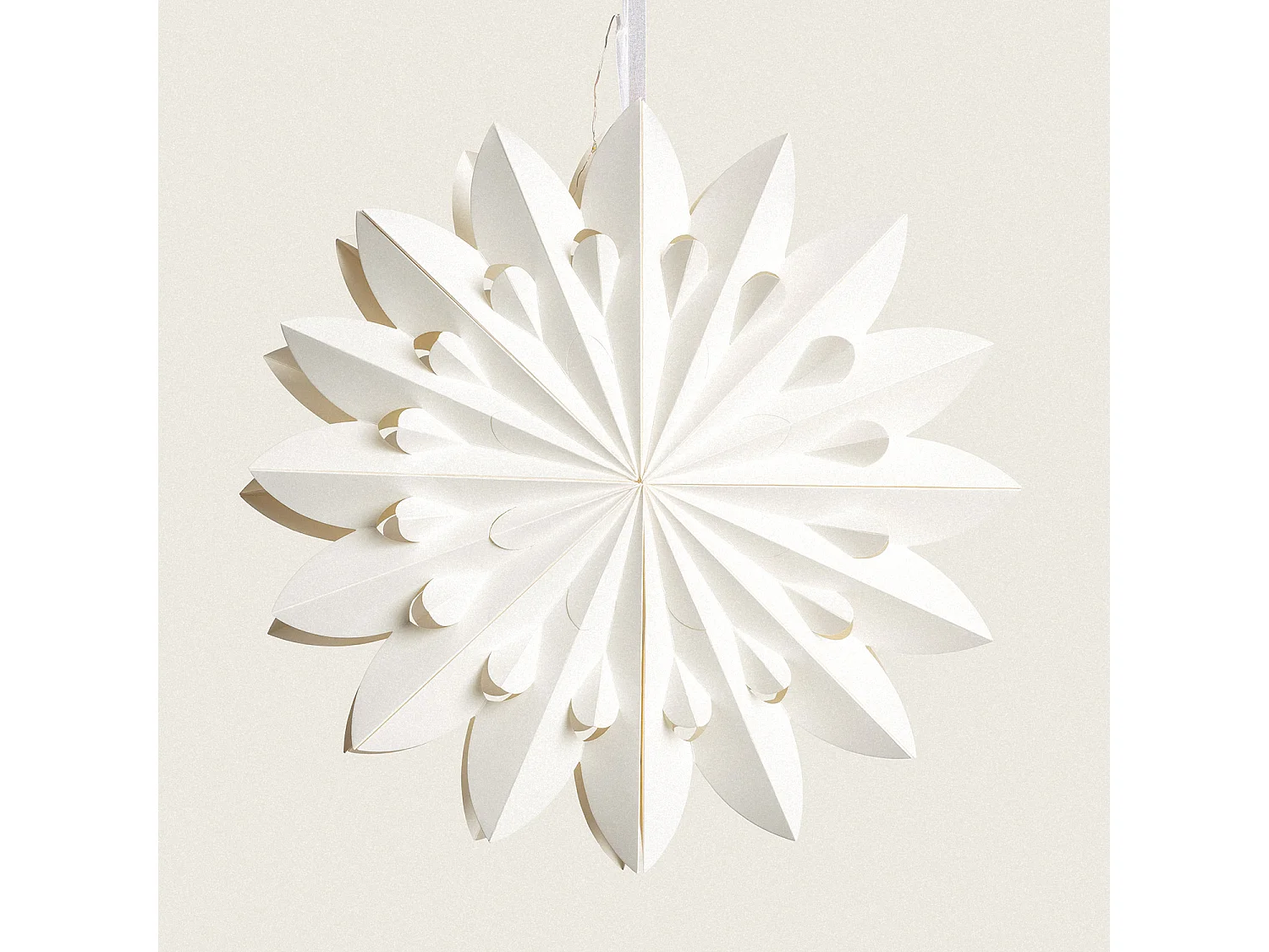 Stella di Carta LED a Pile a Cappella Bianco