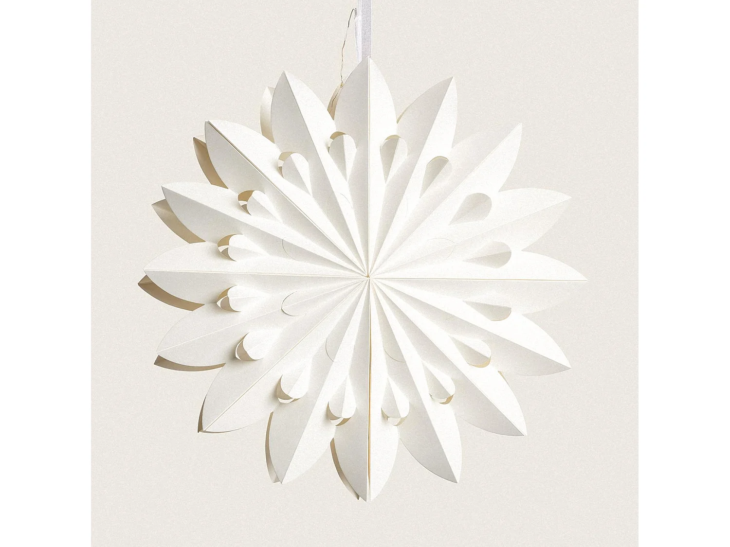 Stella di Carta LED a Pile a Cappella Bianco