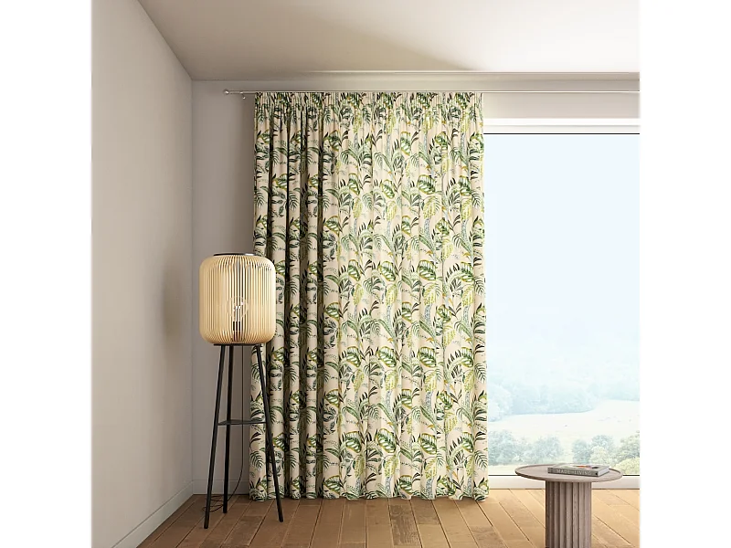 VORHANG Tropical Island grün und beige, 130x245 cm