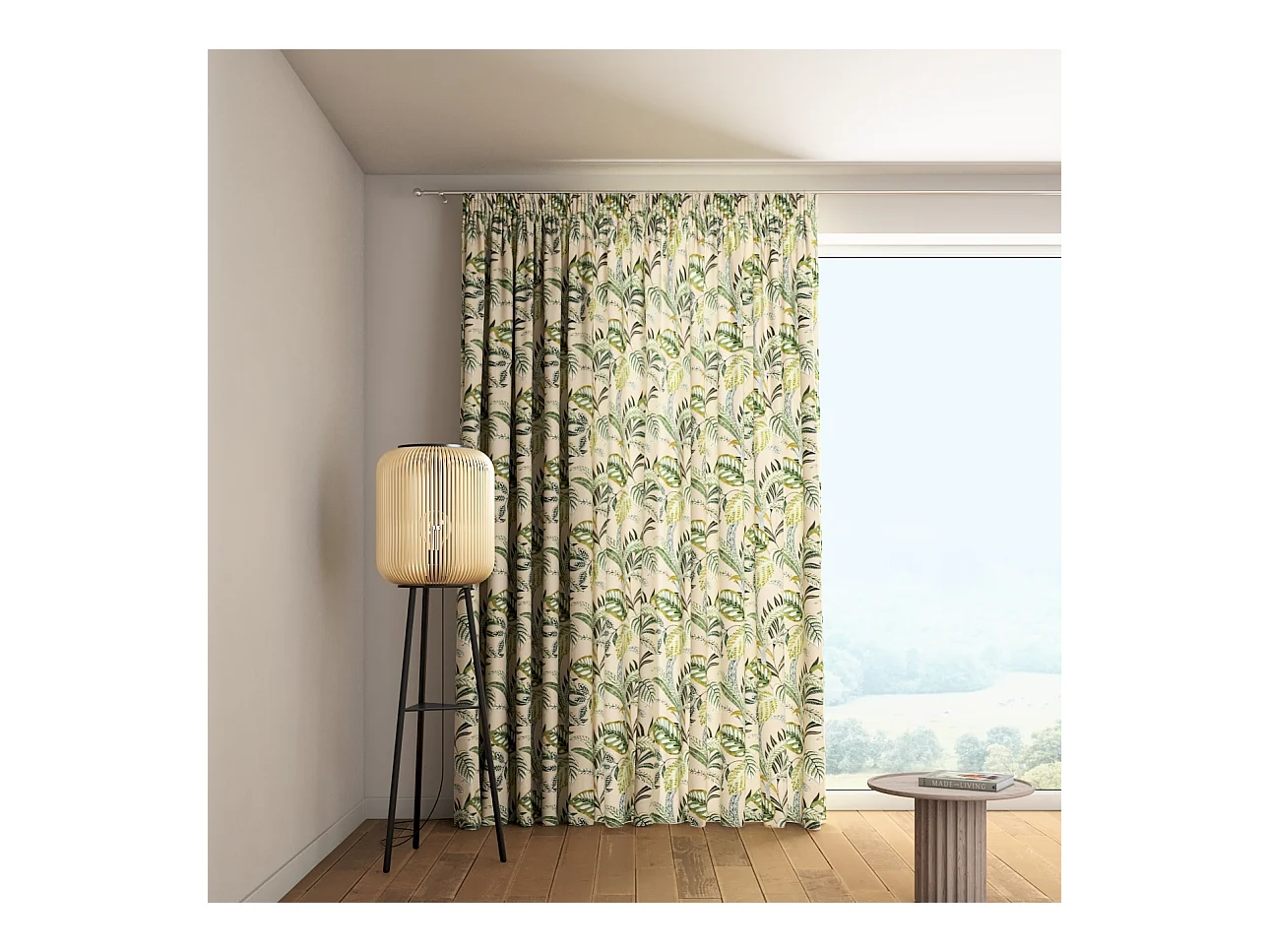 VORHANG Tropical Island grün und beige, 130x245 cm