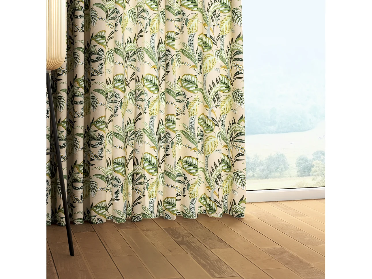 VORHANG Tropical Island grün und beige, 130x245 cm