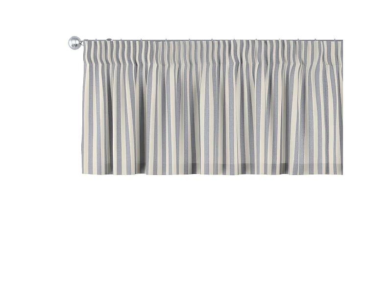 KURZGARDINE Quadro mit Kräuselband, dunkelblau und ecru, 260x40 cm