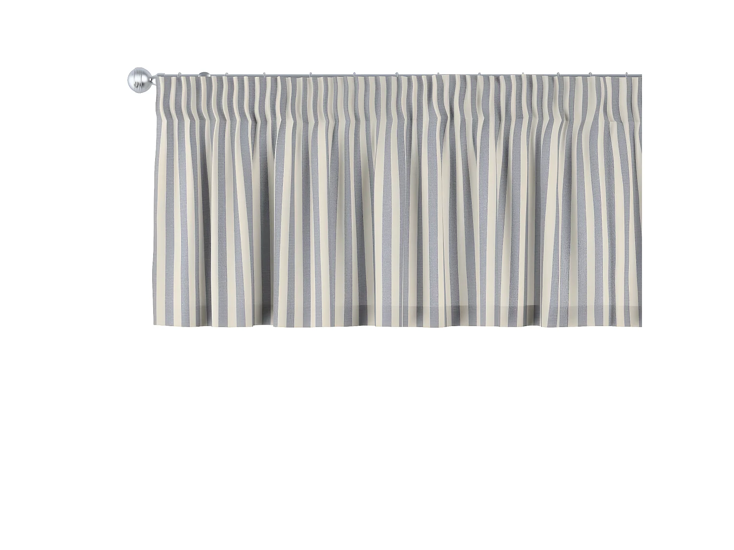 KURZGARDINE Quadro mit Kräuselband, dunkelblau und ecru, 260x40 cm