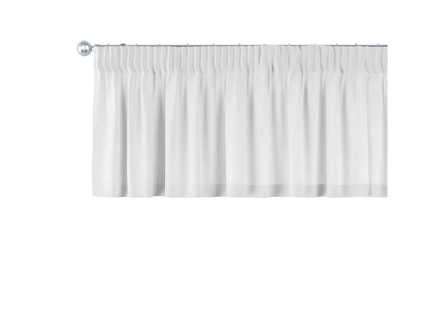 KURZGARDINE Leinen mit Kräuselband, elfenbein, 130x40 cm