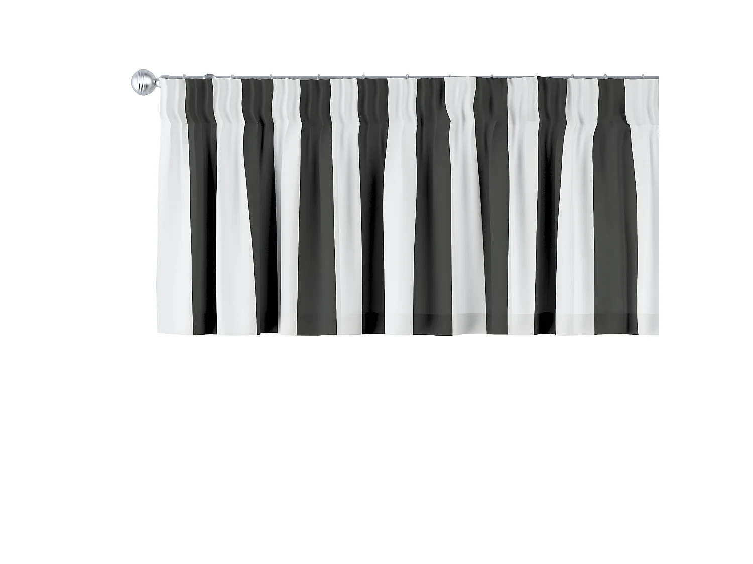 KURZGARDINE COMICS mit Kräuselband, schwarz und weiß, 390x40 cm