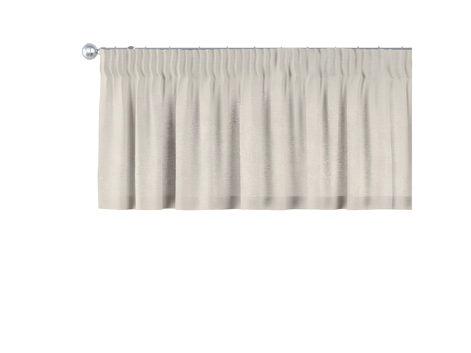 KURZGARDINE Leinen mit Kräuselband, natur, 130x40 cm