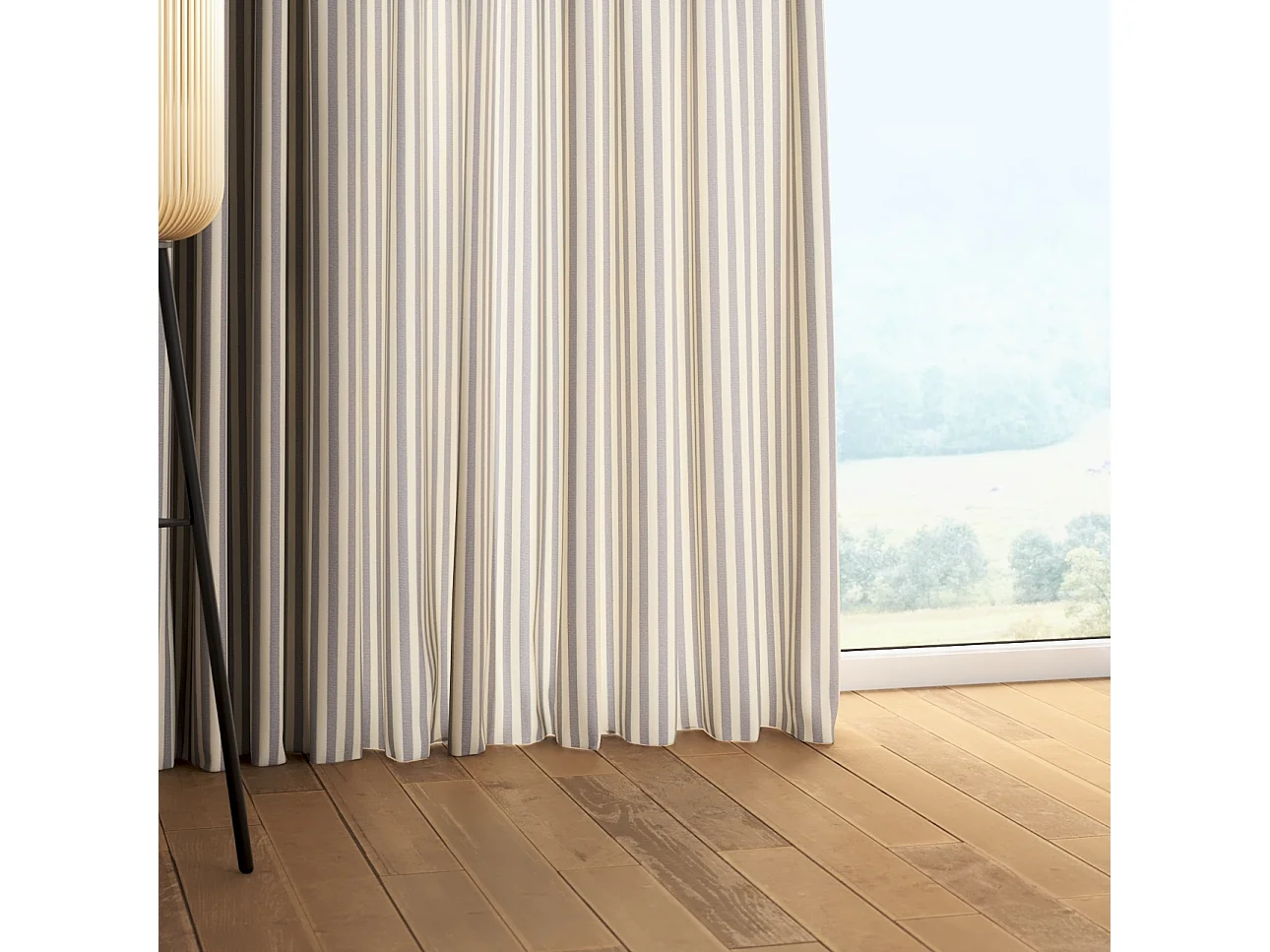 VORHANG Quadro dunkelblau und ecru, 130x245 cm