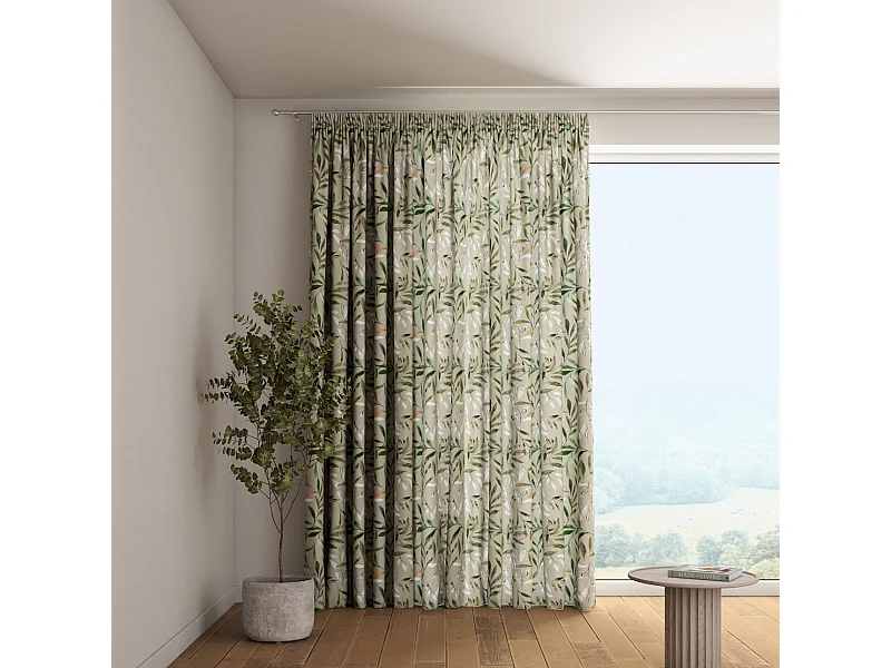 VORHANG Eden grau und grün, 130x245 cm