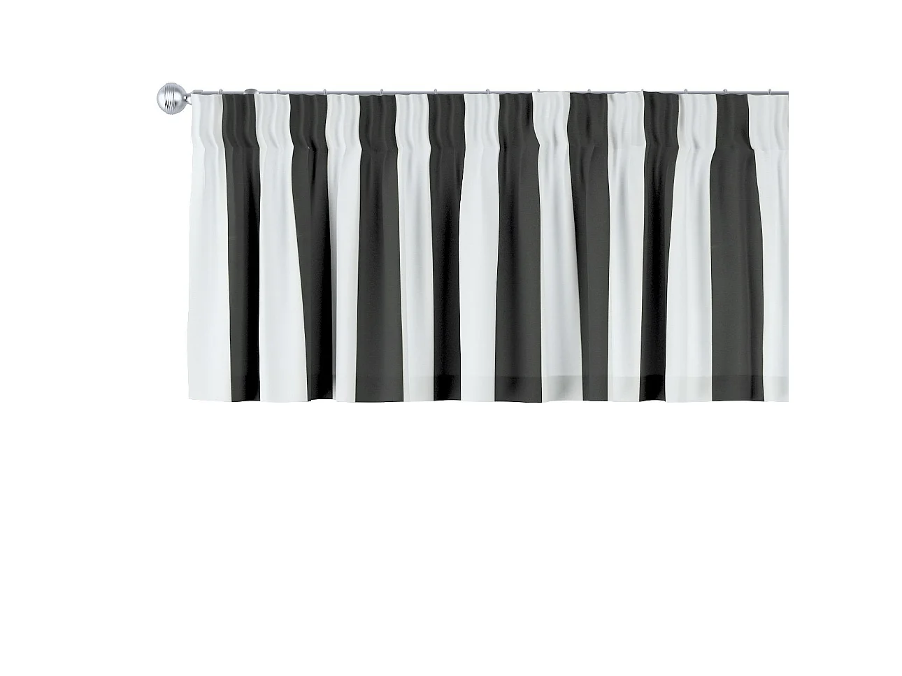 KURZGARDINE COMICS mit Kräuselband, schwarz und weiß, 260x40 cm
