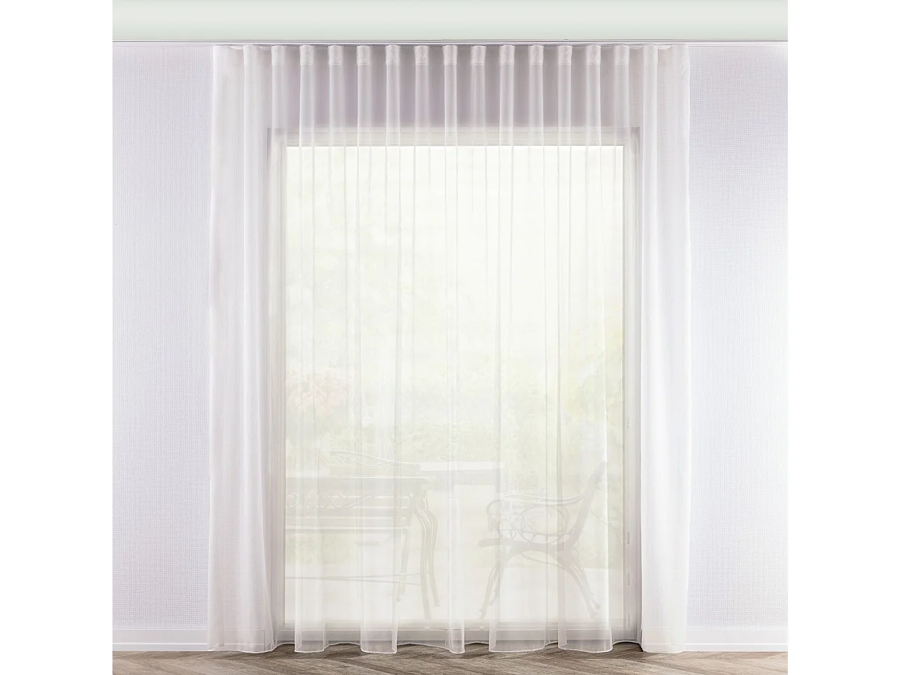 WELLENGARDINE Voile mit Bleiband, ecru, 300x245 cm