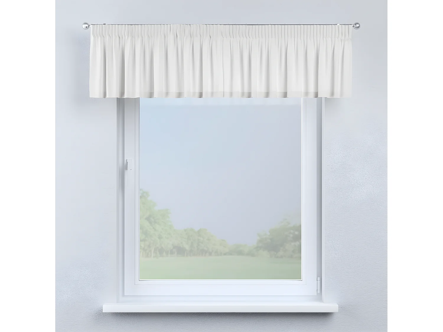 KURZGARDINE Leinen mit Kräuselband, elfenbein, 260x40 cm